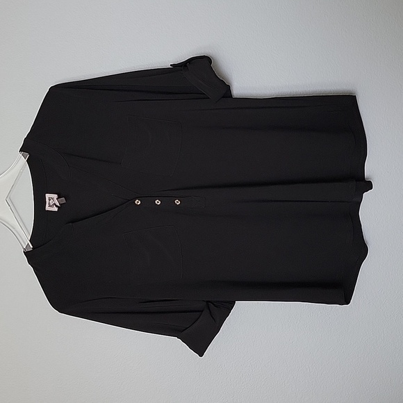 Anne Klein Witchy Casual large black stretch blouse - Picture 1 of 6